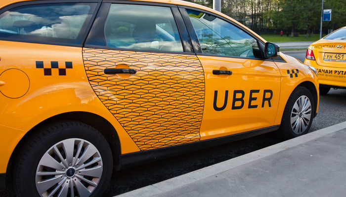 Uber vehicle parked in the street