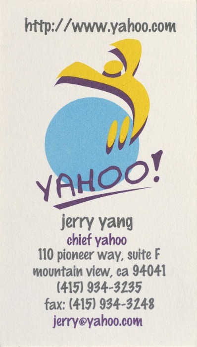 The business card of Jerry Yang