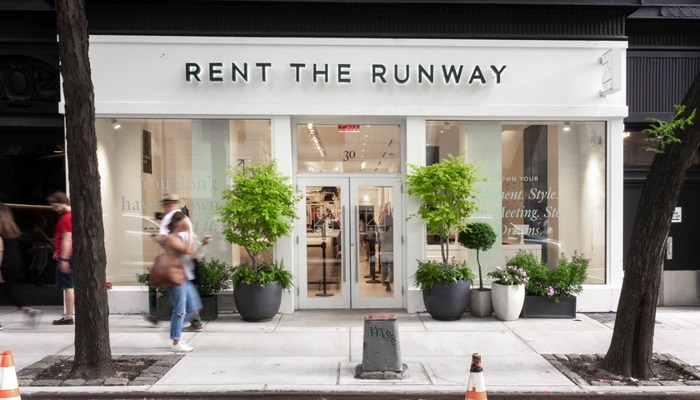 Exterior of a Rent the Runway store in New York City