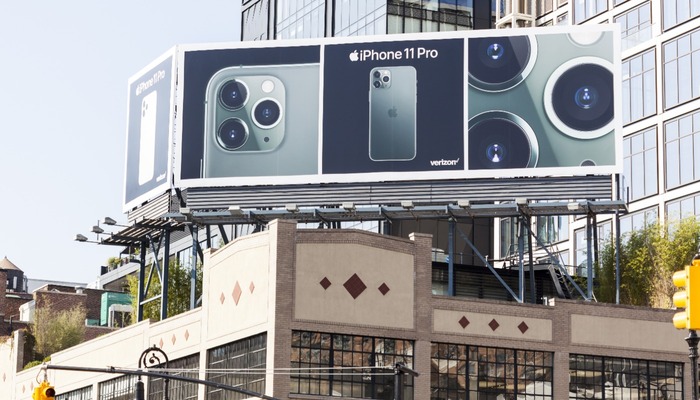 iPhone 11 Billboard over the Apple Store in the Meatpacking District